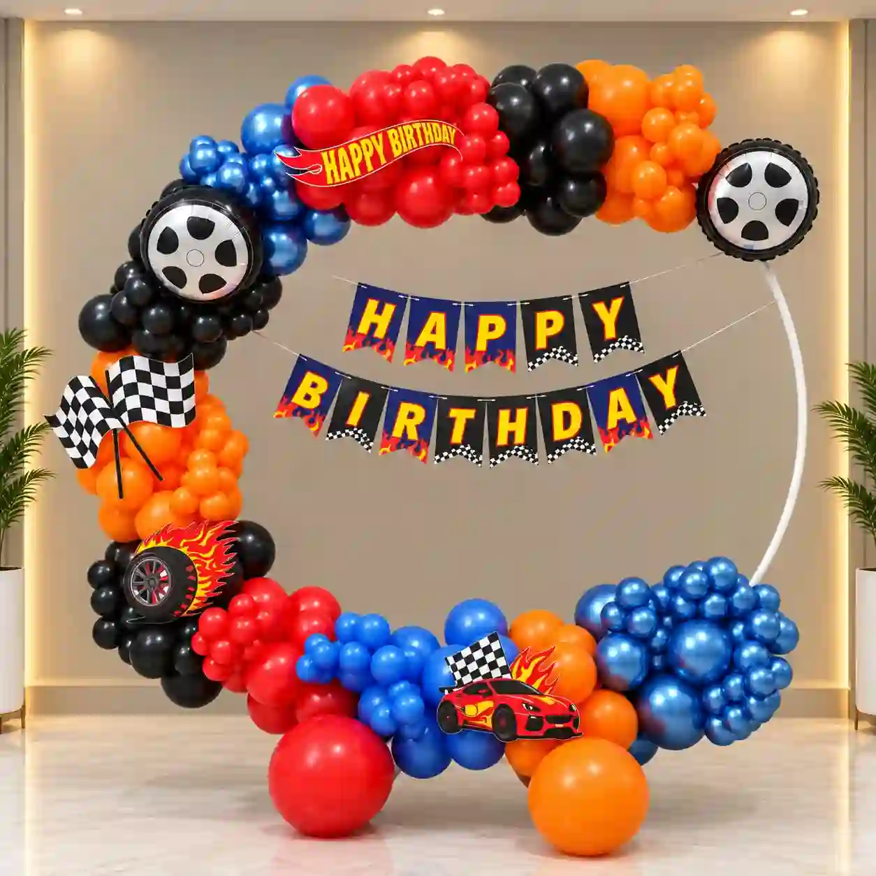 Hot Wheel Car Turbo Ring Birthday Decoration